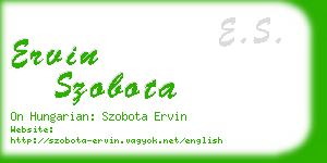 ervin szobota business card